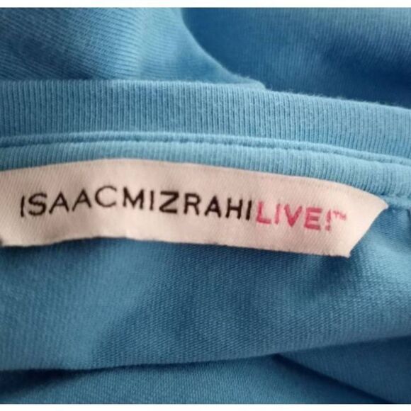 ISAAC MIZRAHI LIVE BLUE RUFFLE SHIRT SZ.S EUC - Picture 5 of 7